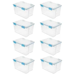 Sterilite 54 Quart Clear Plastic Stackable Storage Container Box Bin With Air Tight Gasket Seal Latching Lid Long Term Organizing Solution -Decor Haven Shop GUEST 00a8d29c 55e4 45ba 8804 1e740ace1547