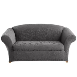 Stretch Jacquard Damask Loveseat Slipcover - Sure Fit -Decor Haven Shop GUEST 0177875d 0057 464e 850f abdb25e61673