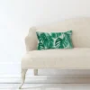 Northlight 11" X 19" Rectangular Tropical Leaves Linen Indoor Throw Pillow - Green -Decor Haven Shop GUEST 03646d02 6e27 437d 90bf 9e4623176720