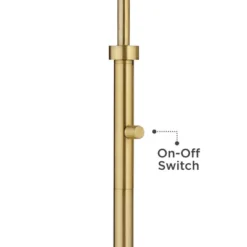 Possini Euro Design Kipling Modern 62 1/2" Tall Downbridge Arc Floor Lamp Warm Gold Metal Clear Glass Shade For Living Room Reading House -Decor Haven Shop GUEST 03897370 d579 4191 b61f b373c42cdd22