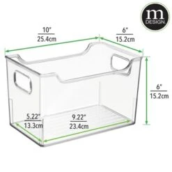 MDesign Large Plastic Home Office Desk Storage Organizer Bin, 4 Pack - Clear -Decor Haven Shop GUEST 03940075 c973 42d0 9a1c ce93c61150aa