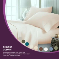 100% Premium Cotton 400 Thread Count Solid Deep Pocket Luxury Bed Sheet Set By Blue Nile Mills -Decor Haven Shop GUEST 03b50f45 a37d 4be2 b6ab 1061febba8a6