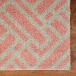 2'x3' ColorStar Deco Grid Door Mat Coral - Bungalow Flooring -Decor Haven Shop GUEST 0554d941 4e45 43af 9fcc 59c5b76152a3