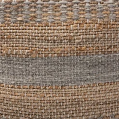 Grange Handwoven Hemp Moroccan Inspired Pouf Ottoman Natural/Gray - Baxton Studio -Decor Haven Shop GUEST 05b160dc d140 4715 80d2 fb4f45ef1bb0