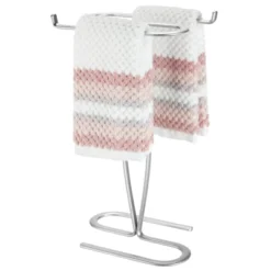 MDesign Metal Hand Towel Holder Stand For Bath Vanity Countertop, 2 Pack, Chrome -Decor Haven Shop GUEST 060176f4 a53d 4179 9720 757019f79cfc