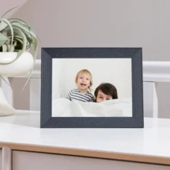 9.7" Mason Luxe Pebble Digital Photo Frame Black - Aura Home -Decor Haven Shop GUEST 065c23a4 d445 4de6 8dbe 53443e155a3a