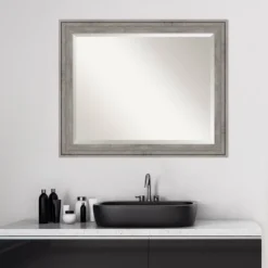 Regis Barnwood Framed Bathroom Vanity Wall Mirror Gray - Amanti Art -Decor Haven Shop GUEST 0732899e 730f 4240 a33c 58ec007700b1