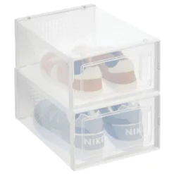 MDesign Plastic Stackable Closet Shoe Storage Box, Side Opening, Clear -Decor Haven Shop GUEST 09d5c7ad 5415 4a8a b6c3 cddd496460ea