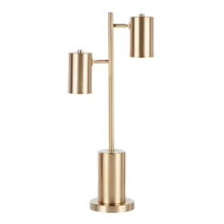 Cannes Contemporary/Glam Table Lamp With Metal Shade White (Includes LED Light Bulb) - LumiSource -Decor Haven Shop GUEST 0a51bf93 1861 4047 9814 3b59fe25ab80