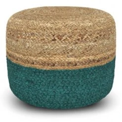 Maron Contemporary Round Pouf Pink/Natural - WyndenHall -Decor Haven Shop GUEST 0b0612f9 46fd 46c9 bab3 dcad573f51e6