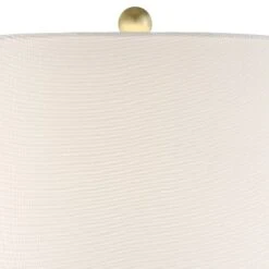 360 Lighting Julie Modern Table Lamps 27 1/2" Tall Set Of 2 Faux Marble Gold Tapered Column Fabric Drum Shade For Bedroom Living Room Bedside Office -Decor Haven Shop GUEST 0cdc6fd3 f55f 4fa9 bbc1 f46ac2ef3b39