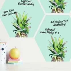 Pineapple Crown Dry Erase Hexagon Peel And Stick Wall Decal Green - RoomMates -Decor Haven Shop GUEST 106b8606 570d 4c12 b592 17050ccf800f