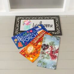 Evergreen Indoor Outdoor Doormat Bundle Set Of 5 - Frame And 4 Welcome Seasonal Inserts Pumpkins Lemonade Snowman Floral -Decor Haven Shop GUEST 1090b624 b17a 4d87 a30f 2e6751a90af9