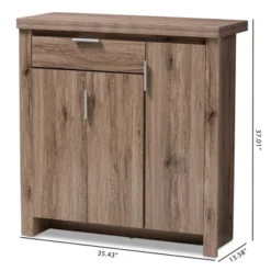 Laverne Modern And Contemporary Oak Finished Shoe Cabinet Brown - Baxton Studio -Decor Haven Shop GUEST 109d2701 a039 4b71 af83 cdc97f565205