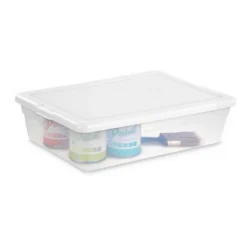 Sterilite Multipurpose Clear Plastic Stacking Storage Container Tote With Secure Lid For Under Bed Or Closet Organization -Decor Haven Shop GUEST 10ac0b6c 675a 4de7 ad3c 020f9cc950f9