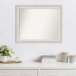 33" X 27" Non-Beveled Trio White Wash Silver Wall Mirror - Amanti Art -Decor Haven Shop GUEST 11455936 eacb 4cfd a9af c8cd8cfa99b5