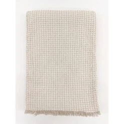 Ivory & Taupe Cotton Waffle Weave Bed Blanket - Anaya -Decor Haven Shop GUEST 11d86f85 df8c 4892 8ecf 1d9b5248cfe8