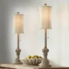 Regency Hill Traditional Buffet Table Lamps 28" Tall Set Of 2 Natural Candlestick Cream Bell Shade For Dining Room -Decor Haven Shop GUEST 1290e9f7 7ced 457d 9d8f 57baff261ded