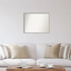 29" X 23" Non-Beveled Lucie Silver White Wood Wall Mirror - Amanti Art -Decor Haven Shop GUEST 13004e20 b76b 4f8c a15f 65740b9877c9