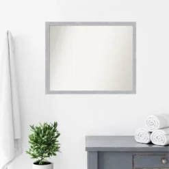 30" X 24" Non-Beveled Grace Narrow Bathroom Wall Mirror Brushed Nickel - Amanti Art -Decor Haven Shop GUEST 13e1ec30 c8d1 4a49 a249 2b4172db95f7