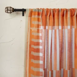 1pc Sheer Ophelia Printed Burnout Window Curtain Panel Orange - Opalhouse™ Designed With Jungalow™ -Decor Haven Shop GUEST 154e0bfa b339 41f9 9f40 0461976c9081