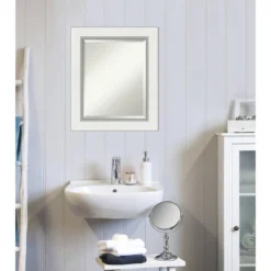 Eva White Silver Framed Bathroom Vanity Wall Mirror - Amanti Art -Decor Haven Shop GUEST 1627ed37 86fe 4df1 8767 79ef11ac0ec5