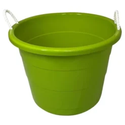 Homz 17 Gallon Indoor Outdoor Storage Bucket W/Rope Handles For Sports Equipment, Party Cooler, Gardening, Toys And Laundry, Bold Lime Green (2 Pack) -Decor Haven Shop GUEST 174d8e9b 8c93 4e59 a6fe b2e84202b147