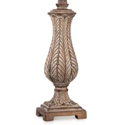 Regency Hill Country Cottage Table Lamp 25" High Antique Gold Leaves Petite Vase Off White Rectangular Shade For Living Room Family Bedroom -Decor Haven Shop GUEST 17acfa1e c29f 46db a38b b50a818928e7