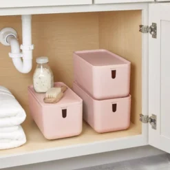 Cade Lidded Storage Bin Blush - IDESIGN -Decor Haven Shop GUEST 18366a86 9f1f 4611 939b aa5c2822b048