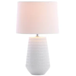 18" Stark Table Lamp White (Includes LED Light Bulb) - Safavieh -Decor Haven Shop GUEST 184df6d2 0126 4f52 b653 ddc1edc4ed53