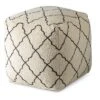 Lattice Square Pouf Cream/Black - Steve Silver Co. -Decor Haven Shop GUEST 1929667e 6b85 41ab 84d5 d72384e1422e