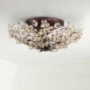 Vienna Full Spectrum Blooms Vintage Ceiling Light Semi Flush Mount Fixture 21" Wide Weathered Brown 5-Light For Bedroom Kitchen Living Room Hallway -Decor Haven Shop GUEST 19a26083 09e1 427a ac9d 7a38cdd9e05f