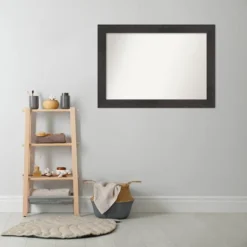 42" X 30" Non-Beveled Rustic Plank Espresso Bathroom Wall Mirror - Amanti Art -Decor Haven Shop GUEST 19d0b275 0339 441f a0e6 b1127a3c0e55