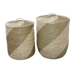 Set Of 2 Contemporary Sea Grass Storage Baskets Brown - Olivia & May -Decor Haven Shop GUEST 19e4679e f9f5 40f7 8aef 9a1616f7b3f4