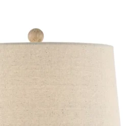 Regency Hill Serena Country Cottage Table Lamps 27 1/2" Tall Set Of 2 Beige Gray Oatmeal Fabric Drum Shade For Bedroom Living Room Bedside Nightstand -Decor Haven Shop GUEST 19f9f39b 47a3 4900 ad77 d5681ff28b45