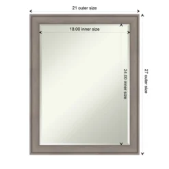 Amanti Art Greywash Petite Bevel Wood Bathroom Wall Mirror 27.5 X 21.5 In. -Decor Haven Shop GUEST 1a31e5bb a206 4690 a220 20fad6da9419