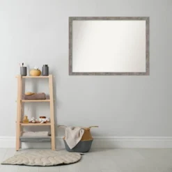 41" X 30" Non-Beveled Marred Wood Bathroom Wall Mirror Pewter - Amanti Art -Decor Haven Shop GUEST 1b726cf9 f092 4b4f 8559 e10a58c4161c