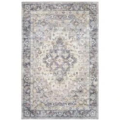 Marcel Vintage Traditional Medallion Area Rug Blue/Gold - Captiv8e Designs -Decor Haven Shop GUEST 1bea42a3 11e2 480d b9ee c36ddca16d47