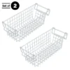 Set Of 2 Storage Bins - Basket Set For Toy, Kitchen, Bathroom, And Closet Storage - Small Shelf Organizers With Handles By Home-Complete (White) -Decor Haven Shop GUEST 1c588770 dc05 426b 9344 590eecae9fbe