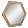 23.8" X 20.7" Wooden Hexagon Wall Mirror Brown - Stonebriar Collection -Decor Haven Shop GUEST 1e11d4a9 1f62 4627 a5cb b0315fd7fed3