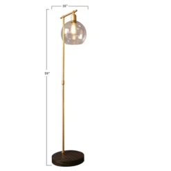 Metal And Wood Floor Lamp With Glass Globe Shade Gold - Storied Home -Decor Haven Shop GUEST 1e1fe762 7325 44e5 bb46 7fb9f9123812