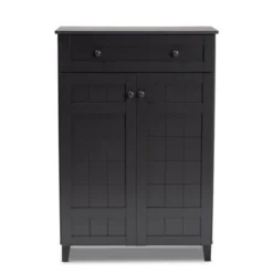 Shelf Wood Shoe Storage Cabinet With Drawer Glidden Finished Black - Baxton Studio -Decor Haven Shop GUEST 1fc6936e ab9d 449a b096 db8fb03bb2f7