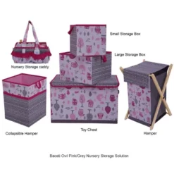 Bacati - Owls Pink/Gray Girls Cotton Nursery Storage Caddy -Decor Haven Shop GUEST 21388e72 18b7 4f61 a178 adcee7d8ab69