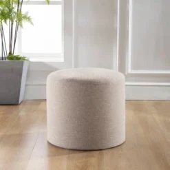 19" Round Pouf Ottoman - WOVENBYRD -Decor Haven Shop GUEST 22302304 57e2 4829 8431 cc69aea6b274