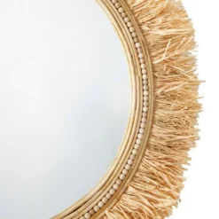 Seagrass Wall Mirror With Fringe Detailing Light Brown - The Novogratz -Decor Haven Shop GUEST 22cd6fce 04c3 4f46 b209 5d39bf884854