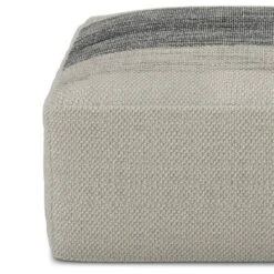 Irena Square Woven PET Polyester Pouf Gray/White - WyndenHall -Decor Haven Shop GUEST 234e5ba7 d2d0 4dfe a6c7 d0544cb8d9e4