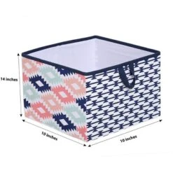 Bacati - Emma Aztec Design Fox Coral/Mint/Navy Storage Box Large -Decor Haven Shop GUEST 239ed19e 4486 423d 9b3a aa551a286314