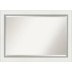 Eva White Silver Framed Bathroom Vanity Wall Mirror - Amanti Art -Decor Haven Shop GUEST 2406587a d2ac 45e8 a5a0 3e6ba4205c8c