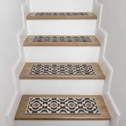 World Rug Gallery Trellis Non-Slip Stair Treads -Decor Haven Shop GUEST 24177bc2 6068 4d26 a00c 7a8dc6bd054c