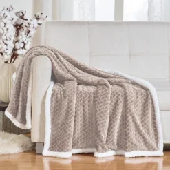 Kate Aurora Ultra Soft & Plush Herringbone Fleece Backing Sofa Accent Throw Blanket - 50 In. W X 60 In. L -Decor Haven Shop GUEST 24a66c4c 7b57 4150 ad93 4564b07af847